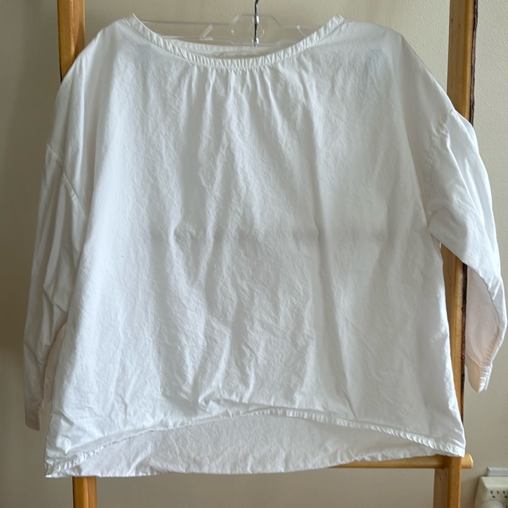 Elizabeth Suzann Lara top in white poplin. Size S.